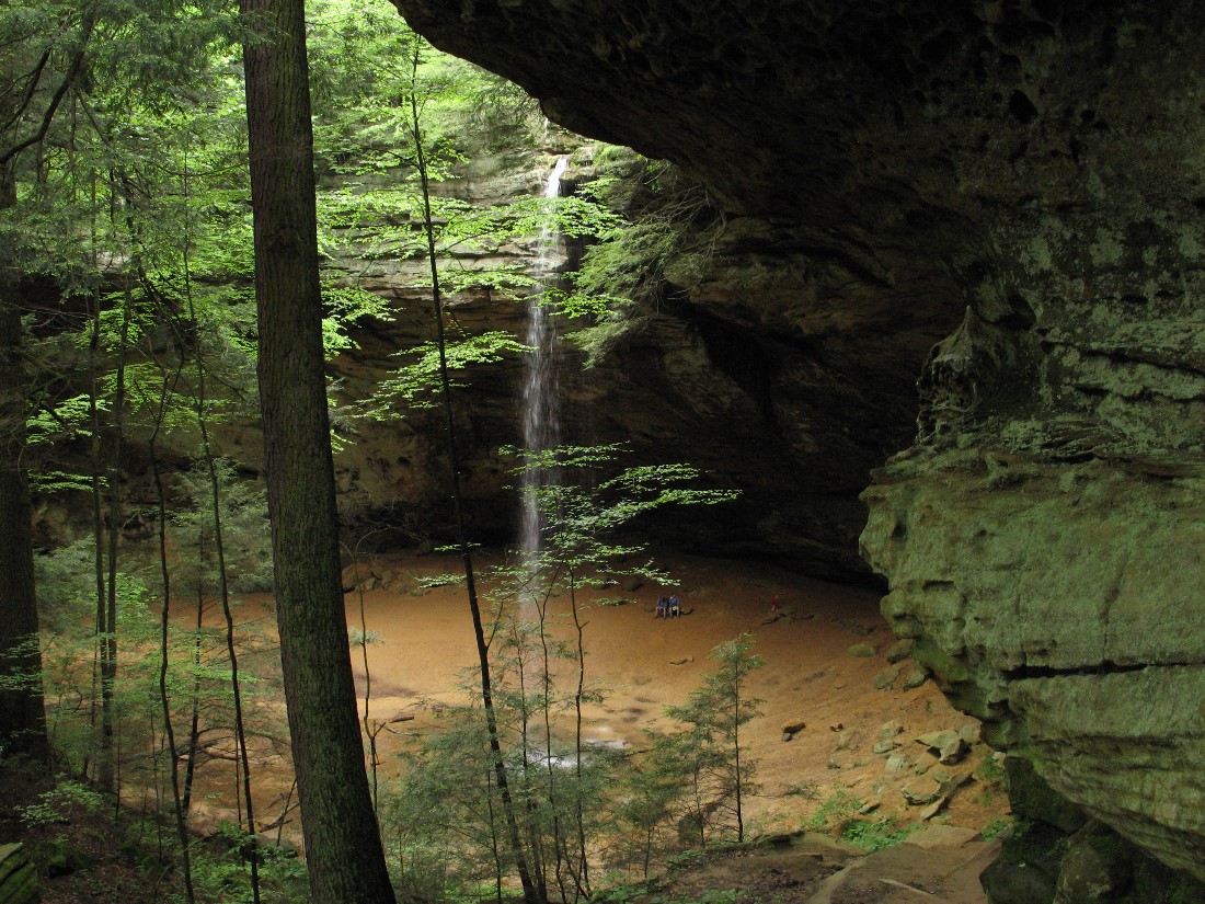 An upper Ash Cave view from a secondary trail.